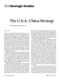 1997-04-25: The U.S.A.-China Strategy