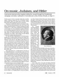 1999-10-08: On Music, Judaism, and Hitler