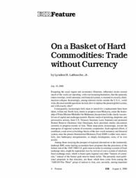 2000-08-04: On a Basket of Hard Commodities: Trade without Currency