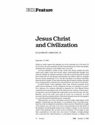 2000-10-06: Jesus Christ and Civilization