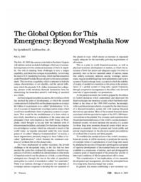 2005-03-04: The Global Option for this Emergency: Beyond Westphalia Now