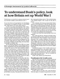 1991-12-13: To Understand Bush’s Policy, Look at How Britain Set Up World War I