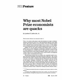 1995-07-28: Why Most Nobel Prize Economists Are Quacks