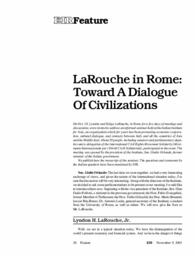 2001-11-09: LaRouche in Rome: Toward a Dialogue of Civilizations