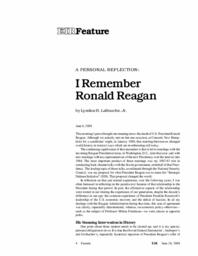 2004-06-18: A Personal Reflection: I Remember Ronald Reagan
