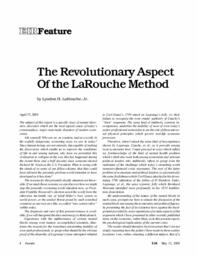 2005-05-13: The Revolutionary Aspect of the LaRouche Method